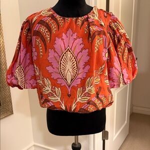 Sundance Vibrant Orange and Purple Blouse